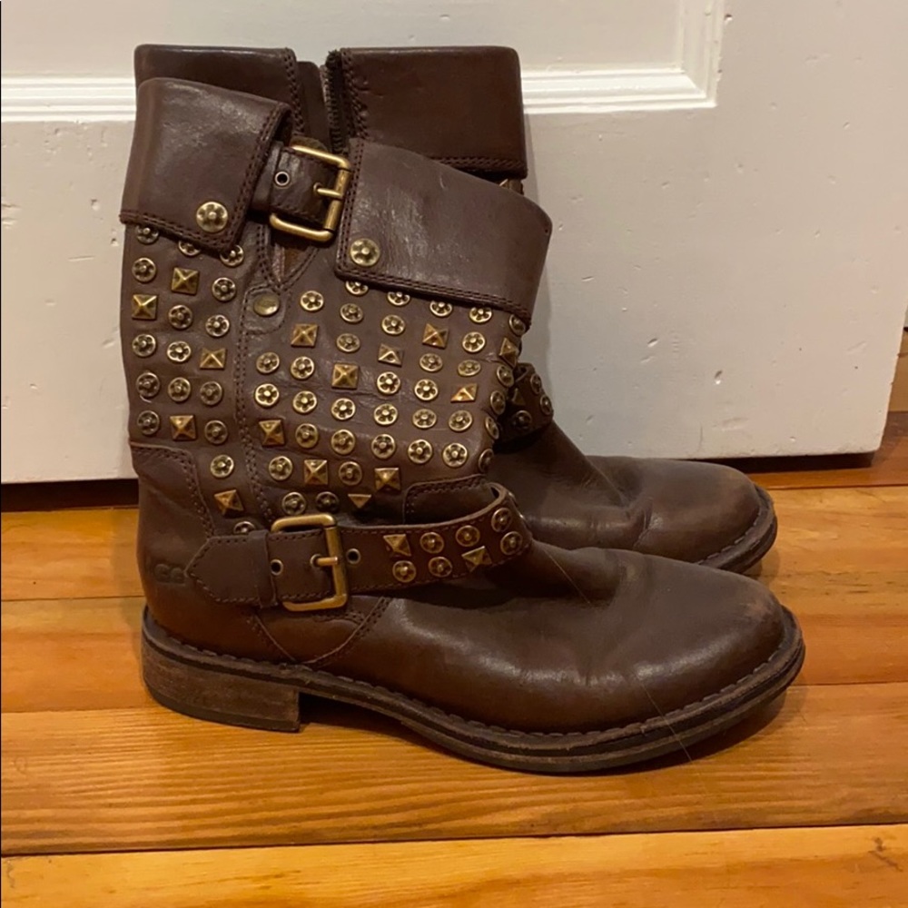 Studded leather UGG boots